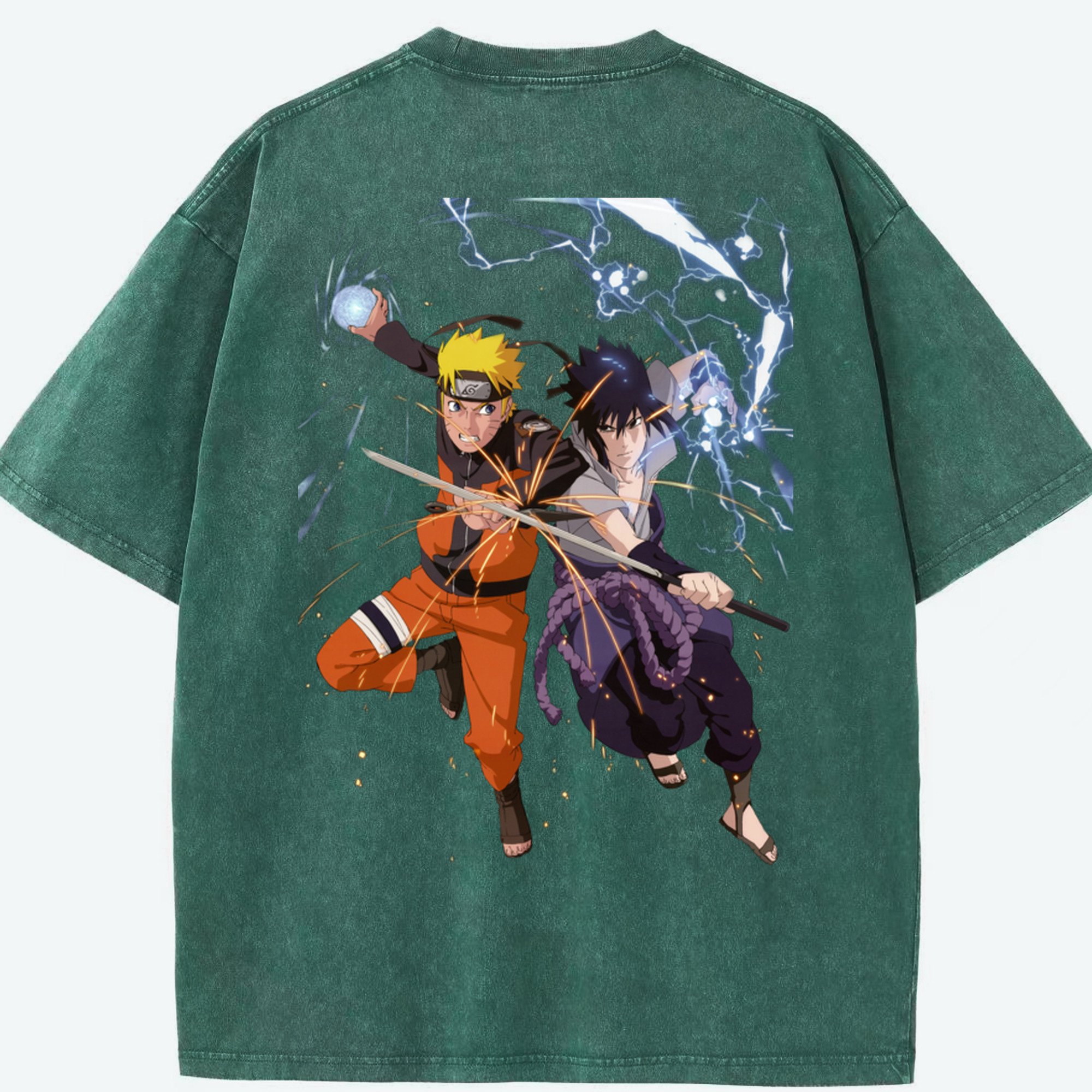 （画像用） NARUTO -ナルト- うずまき ナルト Uzumaki Naruto 綿100% ヴィンテージ風 半袖Tシャツ（背面プリント）